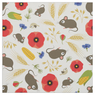 Tissu Souris dans le champ de céréales