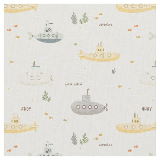 Tissu Sous-marin jaune Splish splash (Fermer)