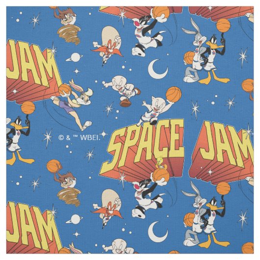 Tissu SPACE JAM™ TUNE SQUAD™ Outter Space Pattern (Échantillon)