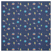 Tissu Space Ship Planet Rocket Venus Moon Stars Terre (Échantillon)