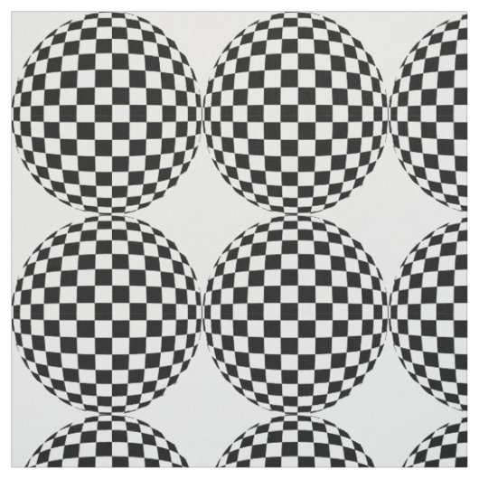 Tissu sphères de vérification noir et blanc (Échantillon)