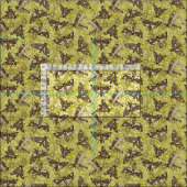 Tissu Sphinx tête de mort chartreuse (Carreau)