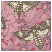 Tissu Sphinx tête de mort rose (Fermer)
