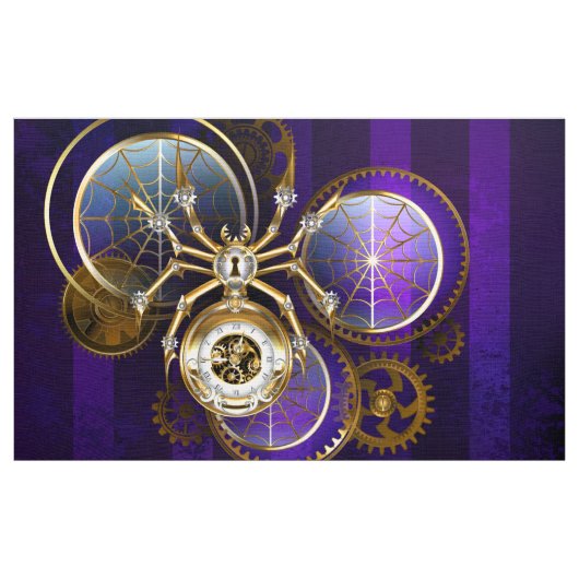 Tissu Spider Steampunk sur Arrière - plan pourpre (Yard)