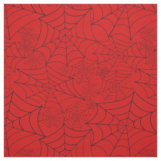 Tissu spiderweb halloween gothic spider web red (Échantillon)