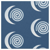 Tissu Spirale de lune d'argent sur bleu foncé (fermé)