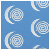 Tissu Spirale de lune d'argent sur bleu profond (fermé)