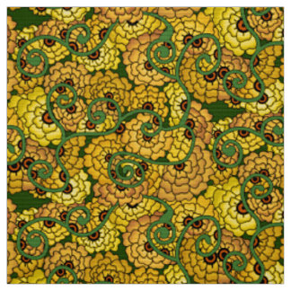 Tissu Spirales de fleurs - Jaune