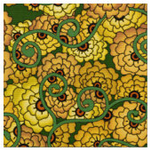 Tissu Spirales de fleurs - Jaune (Fermer)
