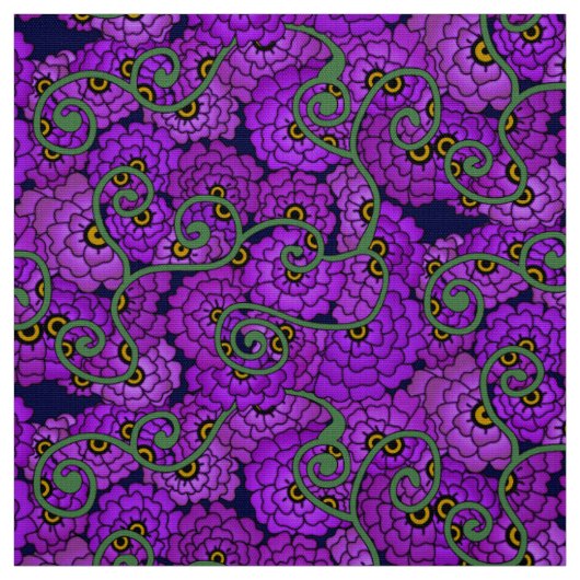 Tissu Spirales de fleurs - Violet (Échantillon)