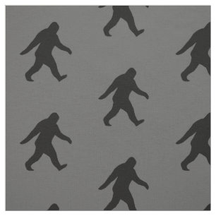 Tissu Squatch gris et noir de motif de silhouettes de