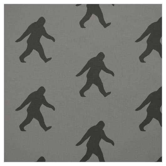 Tissu Squatch gris et noir de motif de silhouettes de (Échantillon)