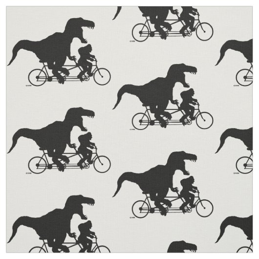 Tissu Squatchin allé faisant un cycle avec T-rex (Échantillon)