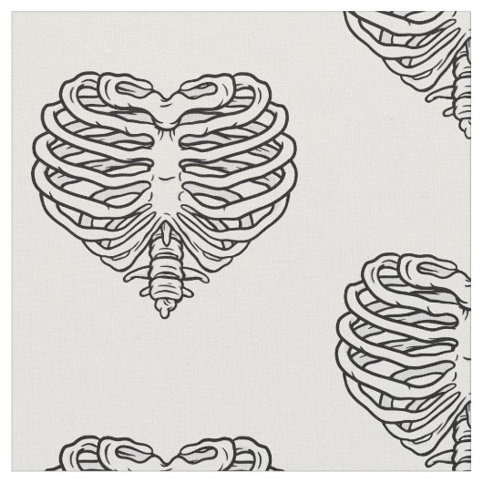 Tissu squelette cardiaque goth valentines (Fermer)