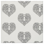 Tissu squelette cardiaque goth valentines (Échantillon)