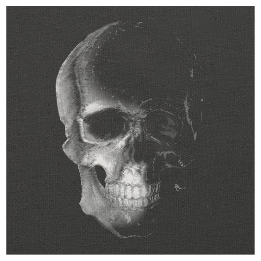 Tissu Squelette de sourire de crâne (Fermer)