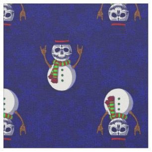 Tissu squelette gothique de noël bonhomme de neige gothm