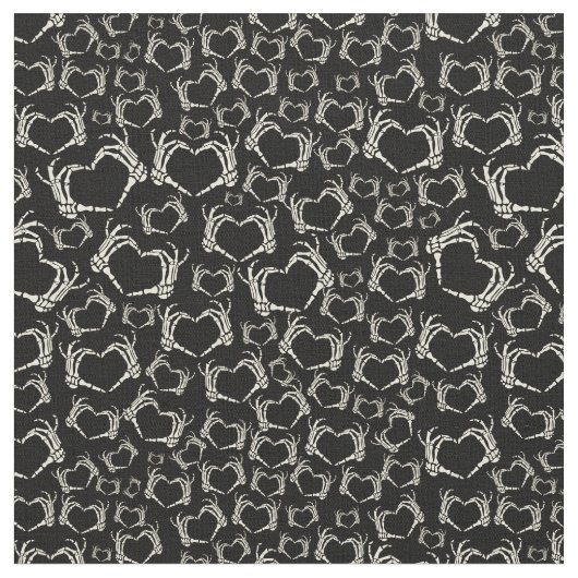 Tissu Squelette Mains Forme cardiaque Goth Motif (Fermer)