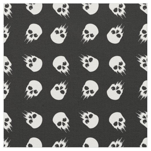 Tissu squelette noir blanc halloween (Fermer)
