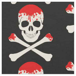 Tissu squelette sanglant du crâne halloween