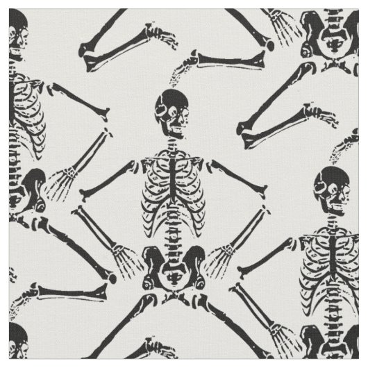 Tissu Squelettes noirs dansant sur l'arrière - plan (Fermer)
