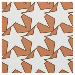 Tissu Star Géométrique moderne - crème et chameau tressé