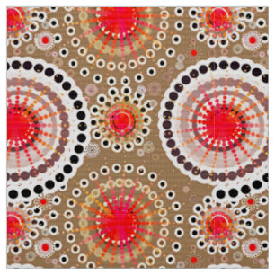 Tissu Starburbs et pingwheel, taupe, rouge, blanc