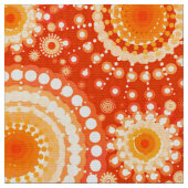 Tissu Starbursts et soleils, mandarine (Fermer)