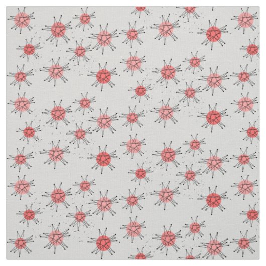 Tissu Starbursts Modernes Du Milieu Du Siècle (Échantillon)