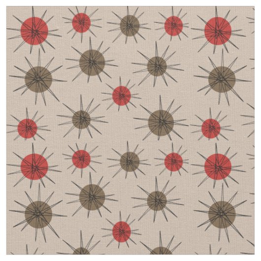 Tissu Starbursts Modernes Du Milieu Du Siècle (Fermer)
