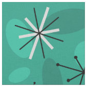 Tissu Starbursts Spoutnik du milieu du siècle Turquoise (Fermer)