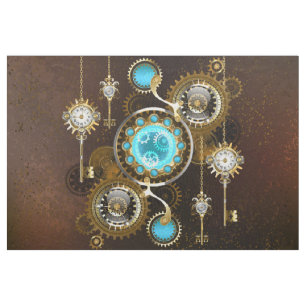 Tissu Steampunk Arrière - plan rouillé avec des lentille
