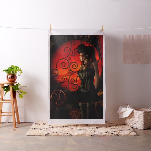 Tissu Steampunk, dame merveilleuse de steampunk pendant (In Situ)