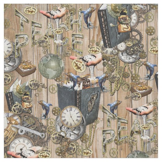 Tissu Steampunk Graphic Element Collections sur bois (Fermer)