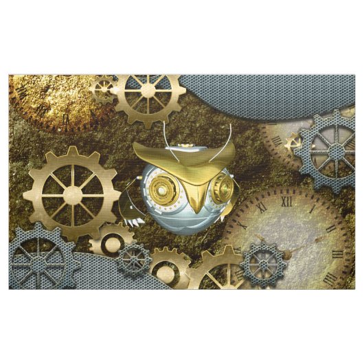 Tissu Steampunk, hibou   mécanique impressionnant avec (Yard)