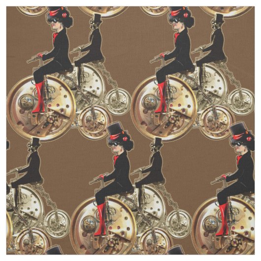 Tissu Steampunk pennyfarthing temps de voyage (Échantillon)