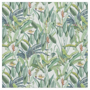 Tissu Strelitzia, bananier de la jungle tropicale verte