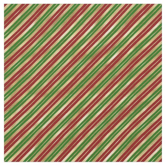 Tissu Stripes de Noël Rouge Vert Or (Fermer)