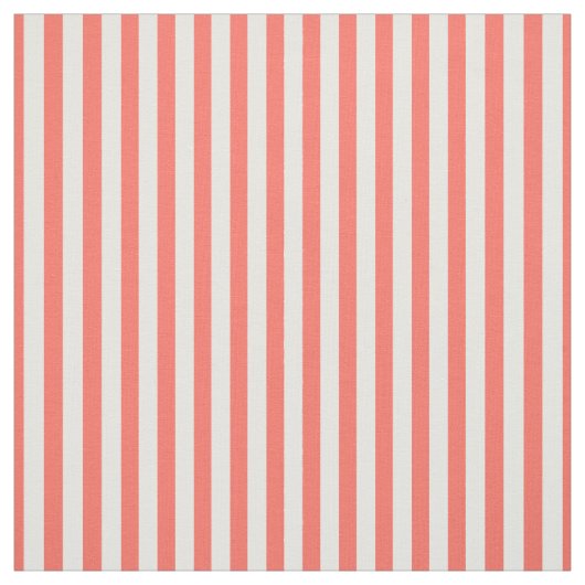 Tissu Stripes simples Motif Coral/Blanc tendance (Échantillon)