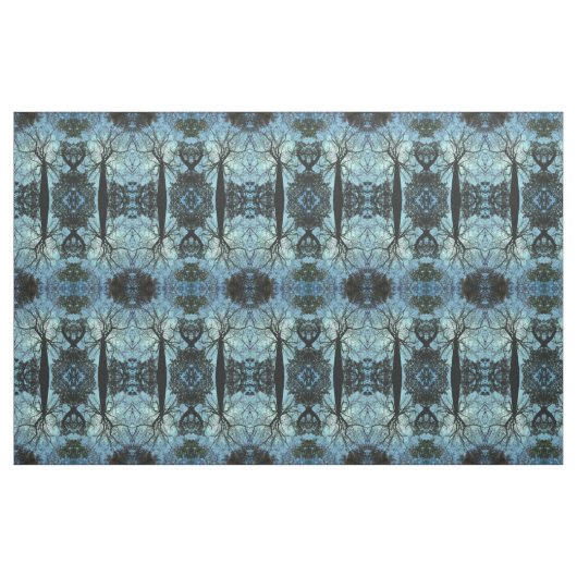 Tissu Structure Abstraite de branche d'arbre bleu (Yard)