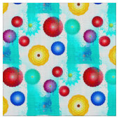 Tissu Structure Abstraite géométrique et florale vibrant (Fermer)