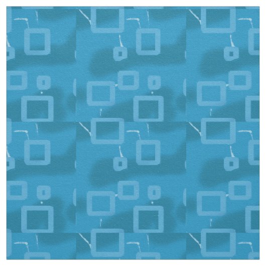 Tissu Structure de circuit géométrique bleu cool (Échantillon)