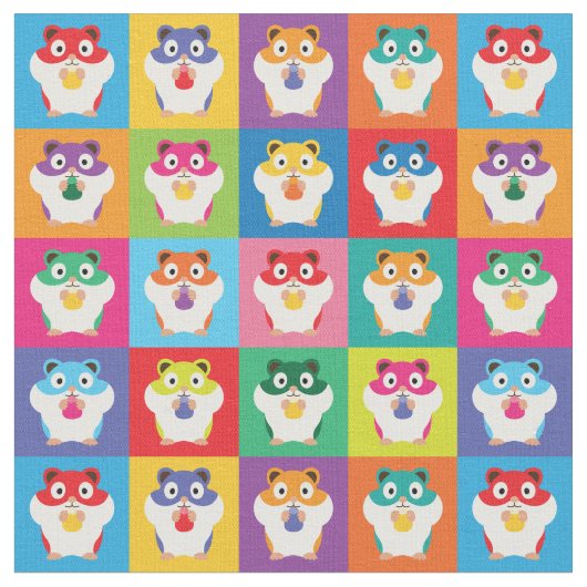 Tissu Structure de Hamsters Pop Art (Fermer)