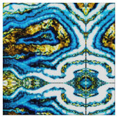 Tissu Structure de la géométrie bleue et or (Fermer)