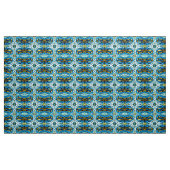 Tissu Structure de la géométrie bleue et or (Yard)