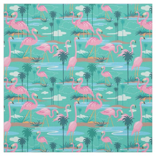 Tissu Structure d'impression Flamant rose (Échantillon)