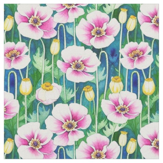 Tissu Structure d'impression fleur sauvage (Fermer)