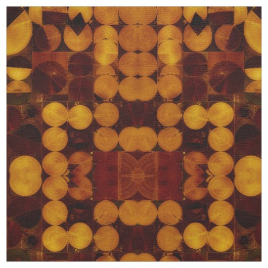 Tissu Structure Gold & Cercles Abstraits Brown (Échantillon)