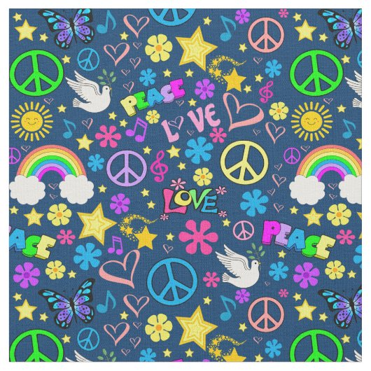 Tissu Structure Peace & Love (Fermer)