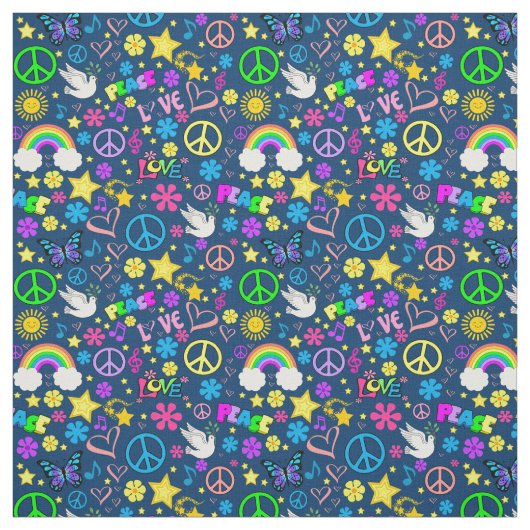 Tissu Structure Peace & Love (Échantillon)